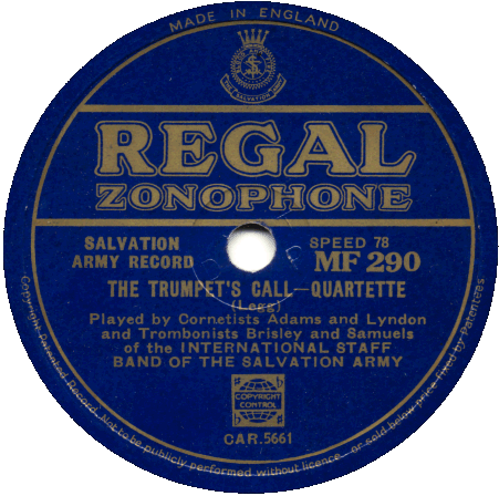 Regal Zonophone 78s MF280 - MF299 - Adjt. Eric Ball - Regal